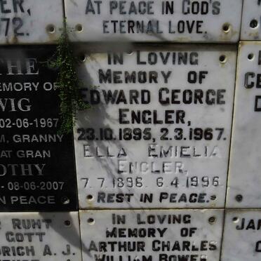 ENGLER Edward George 1895-1967 &amp; Ella Emielia 1896-1996