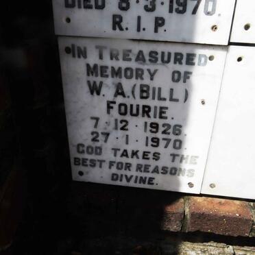 FOURIE W.A. 1926-1970