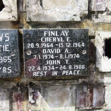 FINLAY John T. 1934-1988 :: FINLAY Cheryl E. 1964-1964 :: FINLAY David A. 1974-1974
