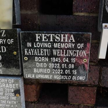 FETSHA Kayaletu Wellington 1945-2022