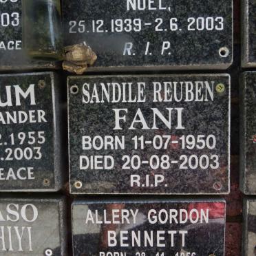 FANI Sandile Reuben 1950-2003