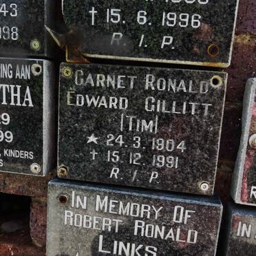 GILLITT Garnet Ronald Edward 1904-1991