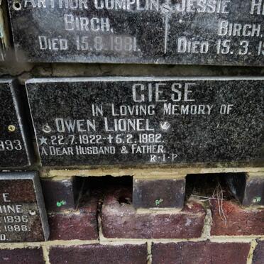 GIESE Owen Lionel 1922-1982
