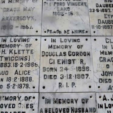 GLENISTER Douglas Gordon 1896-1967
