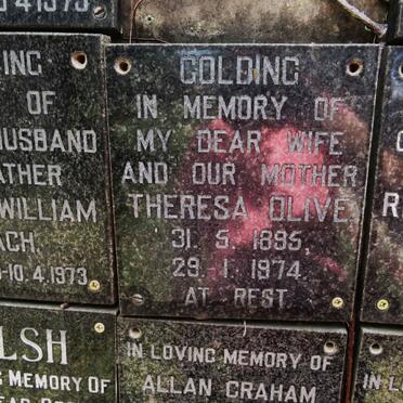 GOLDING Theresa Olive 1895-1974