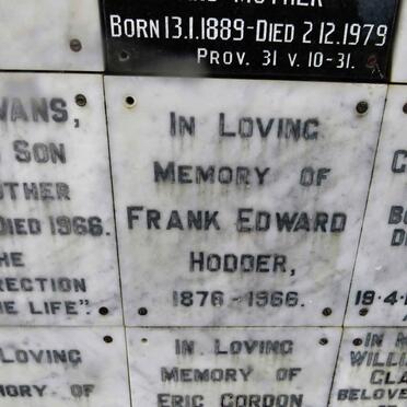 HODDER Frank Edward 1876-1966