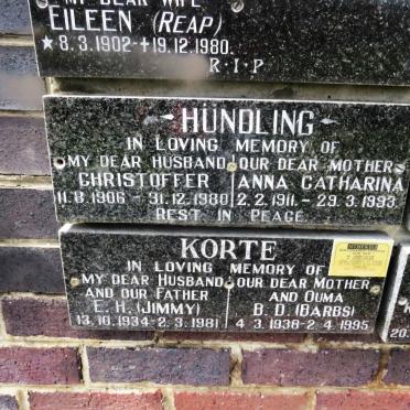 HUNDLING Christoffer 1906-1980 &amp; Anna Catharina 1911-1993