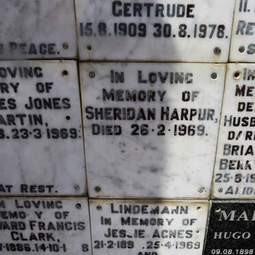 HARPUR Sheridan -1969