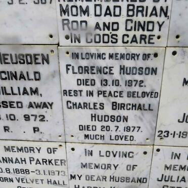 HUDSON Charles Birchall -1977 &amp; Florence -1972