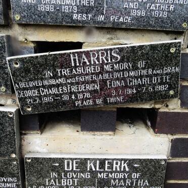 HARRIS George Charles Frederick 1915-1978 &amp; Edna Charlotte 1914-1982