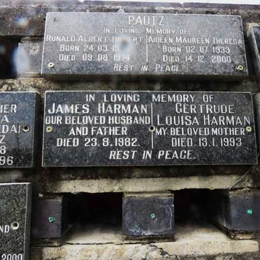 HARMAN James -1982 &amp; Gertrude Louisa -1993