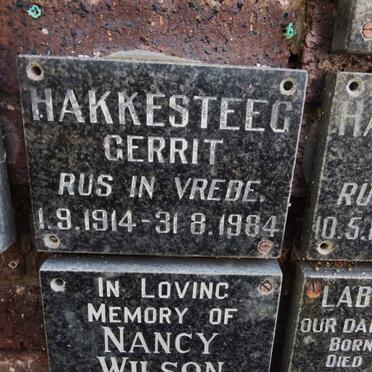 HAKKESTEEG Gerrit 1914-1984