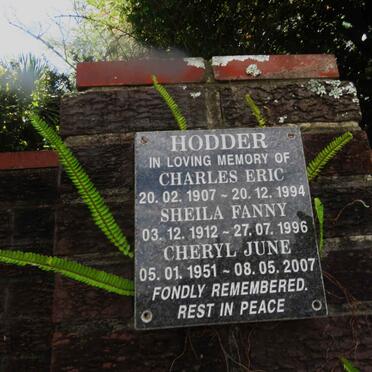 HODDER Charles Eric 1907-1994 &amp; Sheila Fanny 1912-1996 :: HODDER Cheryl June 1951-2007