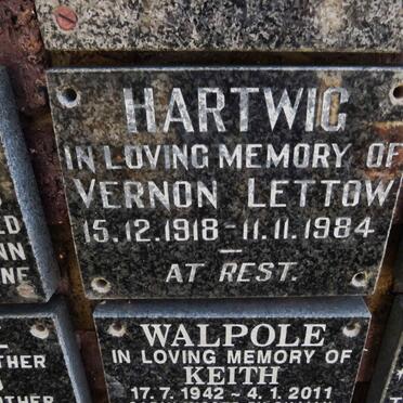 HARTWIG Vernon Lettow 1918-1984