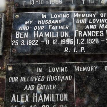 HAMILTON Ben 1922-1995 &amp; Frances 1928-2009