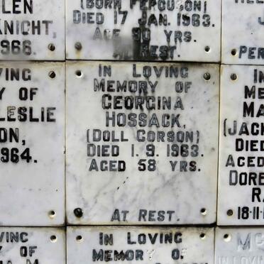 HOSSACK Georgina nee CORSON -1963