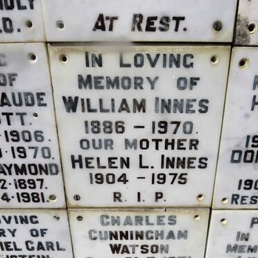 INNES William 1886-1970 &amp; Helen L. 1904-1975