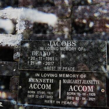 JACOBS Deano 1961-2017