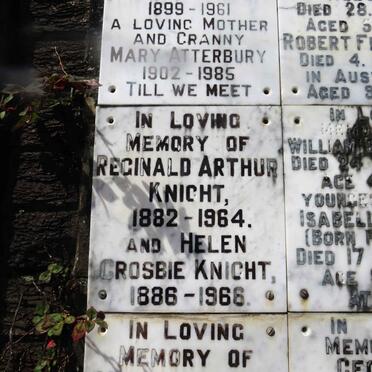 KNIGHT Reginald Arthur 1882-1964 &amp; Helen Crosbie 1886-1966