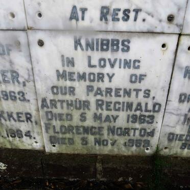 KNIBBS Arthur Reginald -1963 &amp; Florence Norton -1969