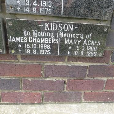 KIDSON James Chambers 1898-1975 &amp; Mary Agnes 1900-1996