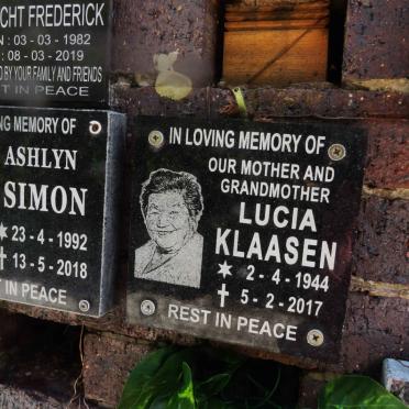 KLAASEN Lucia 1944-2017
