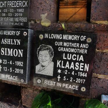 KLAASEN Lucia 1944-2017