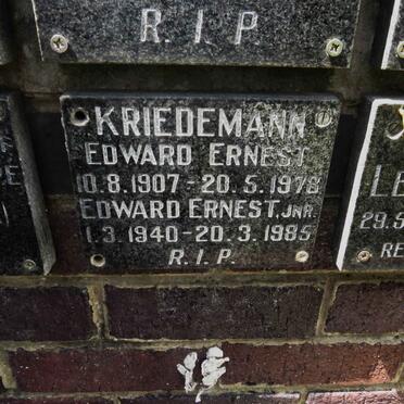 KRIEDEMANN Edward Ernest 1907-1978 :: KRIEDEMANN Edward Ernest 1940-1985