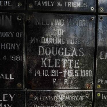 KLETTE Douglas 1911-1980