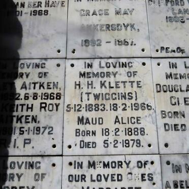 KLETTE H.H. 1883-1966 &amp; Maud Alice 1888-1979