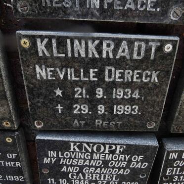 KLINKRADT Neville Dereck 1934-1993