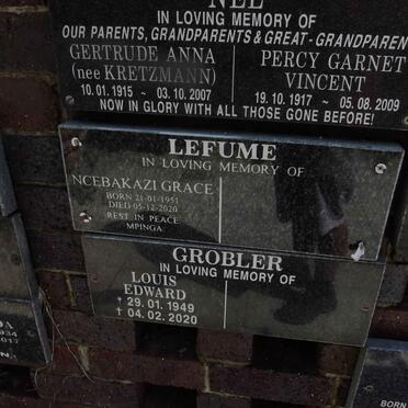 LEFUME Ncebakazi Grace 1951-2020