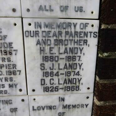 LANDY H.E. 1880-1967 &amp; S.J. 1884-1974 :: LANDY D.C. 1925-1968