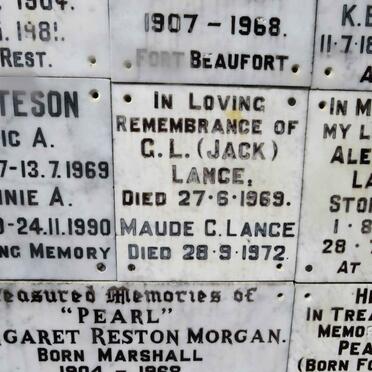 LANCE G.L. -1969 &amp; Maude C. -1972