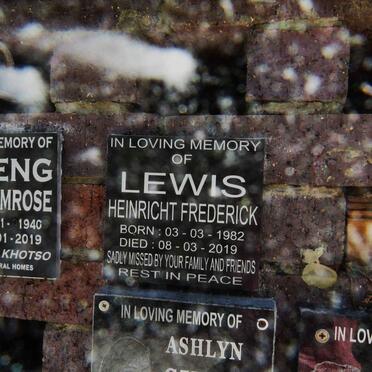 LEWIS Heinricht Frederick 1982-2019