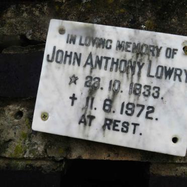 LOWRY John Anthony 1933-1972