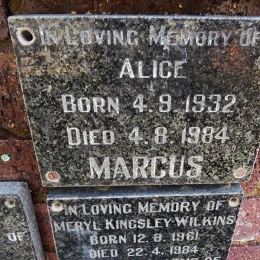MARCUS Alice 1932-1984