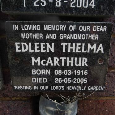MCARTHUR Edleen Thelma 1916-2005