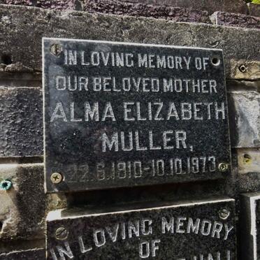 MULLER Alma Elizabeth 1910-1973