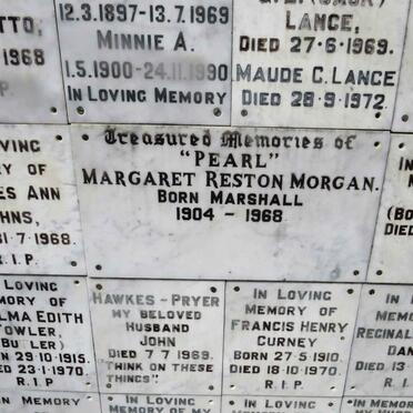 MORGAN Margaret Reston nee MARSHALL 1904-1968
