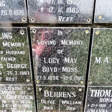 MOSS Lucy May, BOYD- 1898-1987