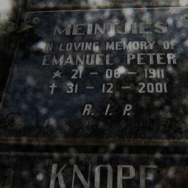 MEINTJIES Emanuel Peter 1911-2001