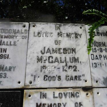 MCCALLUM Jameson 1896-1962