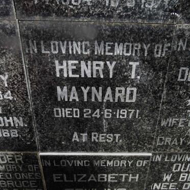 MAYNARD Henry T. -1971