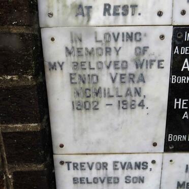 MCMILLAN Enid Vera 1902-1984