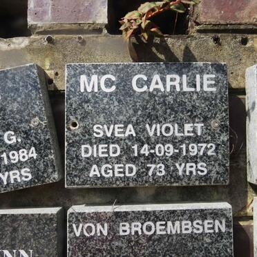 MCCARLIE Svea Violet -1972