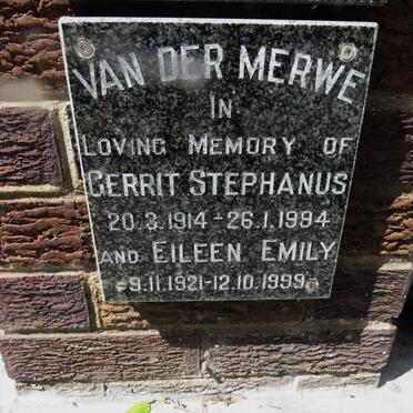MERWE Gerrit Stephanus, van der 1914-1994 &amp; Eileen Emily 1921-1999
