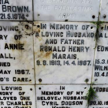 MARAIS Ronald Henry 1913-1967