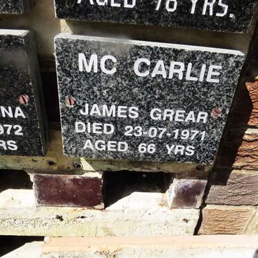 MCCARLIE James Grear 1971
