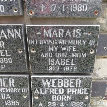 MARAIS Isabel 1922-1979